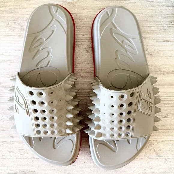 New Christian Louboutin Take It Easy Men Flat Pool Slides size EU 44, US 11